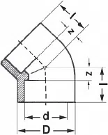 PP-R Угольник 45° PRO AQUA / белый - изображение товара 0
