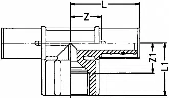 Тройник  c внутренней резьбой Wavin Tigris K1 - изображение товара 0