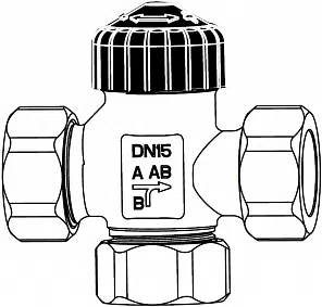 Трехходовой смесительный клапан без предварительной настройки с плоским уплотнением IMI Heimeier - изображение товара 0