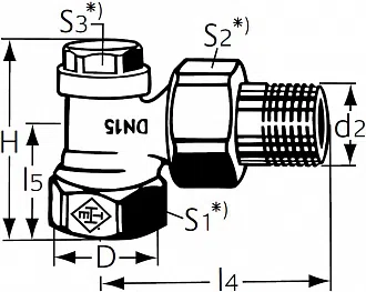 Радиаторный клапан угловой Regulux IMI Heimeier - изображение товара 1