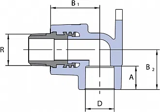 PP-R Настенный угольник с наружной резьбой Wavin Ekoplastik / серый - изображение товара 0