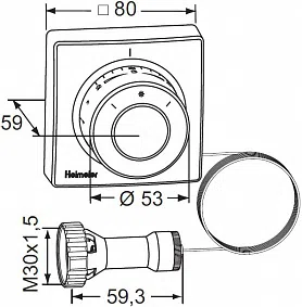 Дистанционная термостатическая головка F со встроенным датчиком