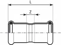 Муфта равносторонняя стальная, оцинкованная снаружи SteelPres - изображение товара 0
