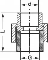 PP-R Муфта комбинированная разъемная внутренняя резьба PRO AQUA / белый - изображение товара 0