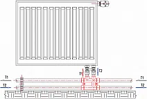 PP-R Распределительный блок 8 выходов PRO AQUA / серый - изображение товара 1