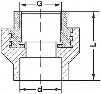 PP-R Муфта комбинированная внутренняя резьба под ключ PRO AQUA / серый - изображение товара 0