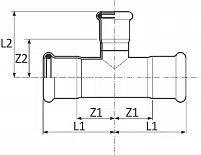 Тройник редукционный на меньший диаметр стальной, оцинкованный снаружи SteelPres - изображение товара 0