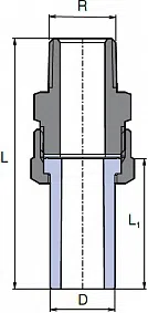 PP-R Резьбовое соединение наружное Wavin Ekoplastik / серый - изображение товара 0
