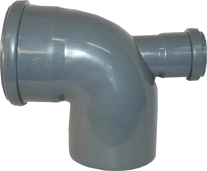 Отвод комбинированный ПП 90° для внутренней канализации с дополнительным входом с тыла 110х50 мм Ostendorf HT Safe - изображение товара 0