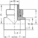 PP-R Тройник комбинированный наружная резьба PRO AQUA / серый - изображение товара 0
