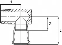 Угольник 90° с наружной резьбой стальной, оцинкованный снаружи SteelPres - изображение товара 0