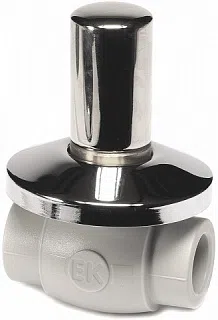 PP-R Кран под штукатурку шаровой с металлической крышкой Wavin Ekoplastik / серый - изображение товара 