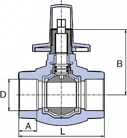 PP-R Кран под штукатурку шаровой с металлической крышкой Wavin Ekoplastik / серый - изображение товара 0