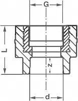 PP-R Муфта комбинированная внутренняя резьба PRO AQUA / белый - изображение товара 0