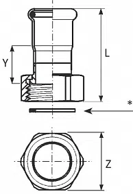 Муфта с накидной гайкой стальная, оцинкованная снаружи SteelPres - изображение товара 0