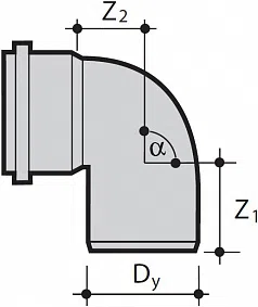 ПВХ колено (отвод) внутренней канализации 88° Wavin Optima - изображение товара 0