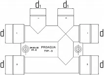 PP-R Распределительный блок 6 выходов PRO AQUA / серый - изображение товара 3