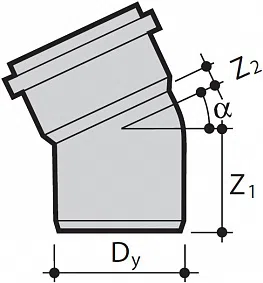 ПВХ колено (отвод) внутренней канализации 22° Wavin Optima - изображение товара 0