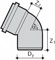 ПВХ колено (отвод) внутренней канализации 67° Wavin Optima - изображение товара 0