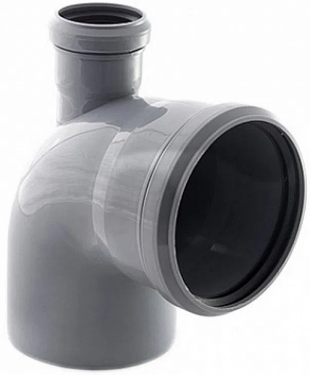Отвод комбинированный ПП 90° для внутренней канализации с дополнительным входом сверху 110х50 мм Ostendorf HT Safe - изображение товара 0