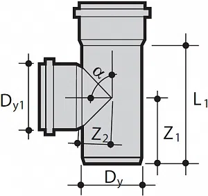 ПВХ тройник внутренней канализации 88° Wavin Optima - изображение товара 0