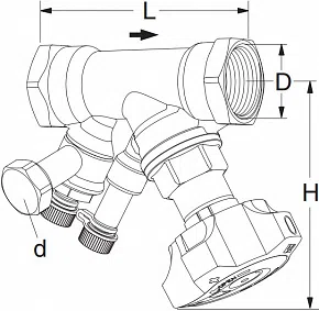 Балансировочный клапан STAD  – PN 25 с внутренней резьбой с дренажем IMI TA - изображение товара 1