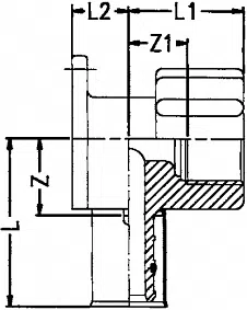Отвод 90° с креплением c внутренней резьбой Wavin Tigris K1 - изображение товара 0