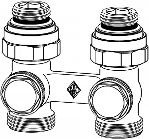 Клапан Vekotec проходной с внутренней резьбой, нижнее подключение к радиатору
