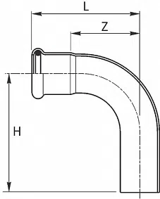 Отвод 90° наружный / внутренний стальной, оцинкованный снаружи SteelPres - изображение товара 0