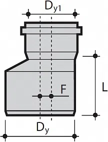 ПВХ переход (редукция) внутренней канализации Wavin Optima - изображение товара 0