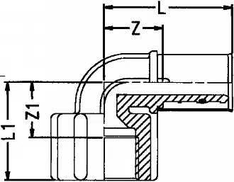 Отвод 90° c внутренней резьбой Wavin Tigris K1 - изображение товара 0