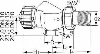 Термостатический клапан осевой Calypso exact IMI Heimeier - изображение товара 1