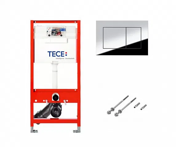 Комплект TECEbase kit для установки подвесного унитаза (панель смыва TECEnow, хром глян)