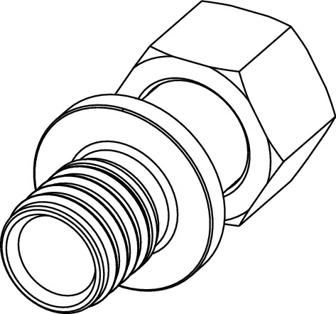 Соединение прямое с накидной гайкой TECEflex стандартное, стандартная латунь