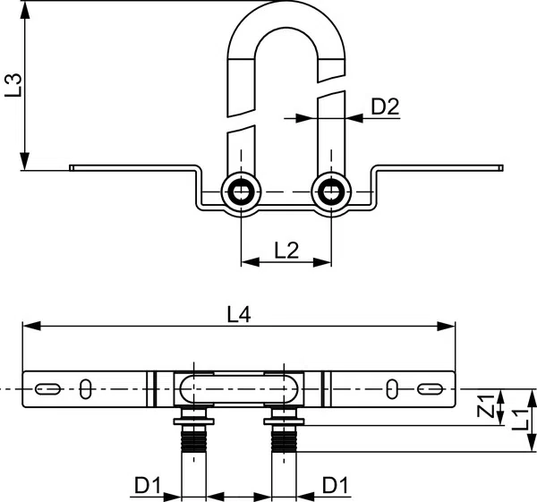 Монтажный узел TECEflex для подключения радиаторов, настенный, никелированный